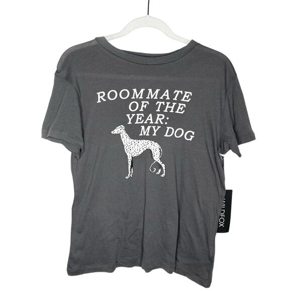 Wildfox Roommate of the Year Short Sleeve Keke Dog Graphic T-Shirt Size Small - Picture 2 of 10